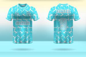 Sports uniform jersey design with sky blue and white abstract pattern background vector