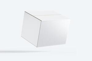 a white cardboard box mockup on white background photo