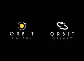 Orbit galaxy and planet space logo design vector