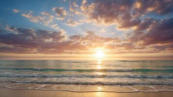 Beautiful sunset at beach photo