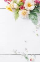 Beautiful flowers on white background photo