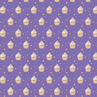 Pattern of cupcakes and colored circles. vector