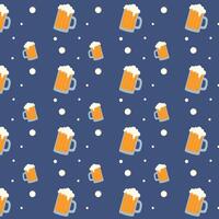 Seamless repeating pattern of beer mugs. vector