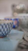 Decorative Patterned Cups on Table, Unusual Tableware video
