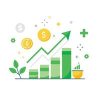 Wealth Increase Growth Chart vector