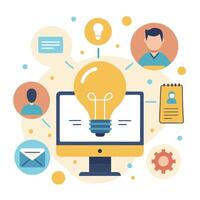 Virtual Workspace for Creative Brainstorming vector