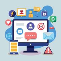 User Security in Cyberspace Illustration vector