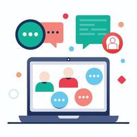Illustration of Digital Brainstorming Environment vector