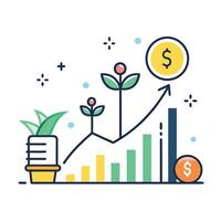 Financial Growth Progress Chart vector
