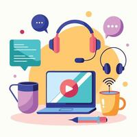 Digital Workspace for Collaborative Brainstorming vector
