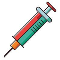 Minimalist Syringe Injection Design on White vector