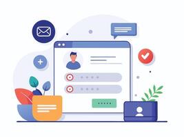 Wireframe Layout for User Profile vector