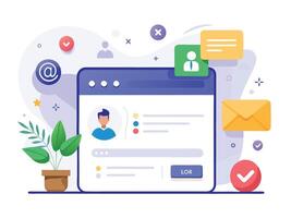 Wireframe Drawing for User Profile vector
