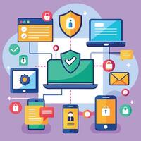 User Security in Cyberspace Illustration vector
