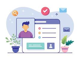User Profile Page Wireframe vector