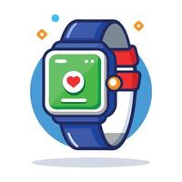 Smartwatch with Notification Alert Graphic vector