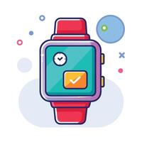 Smartwatch Displaying Notifications vector