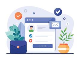 Illustrated Wireframe for User Sign Up and Log In vector