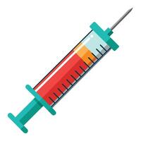 Simple Syringe Injection Design on White vector