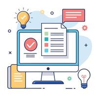 Digital Workspace for Virtual Brainstorming vector