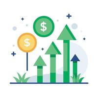 Wealth Increase Growth Chart vector