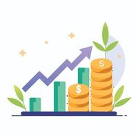 Chart Showing Money Growth vector