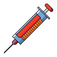 Minimalist Syringe Injection Design on White vector