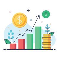 Financial Growth Progress Chart vector