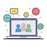 Virtual Brainstorming Workspace Graphic vector