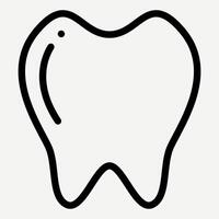 Tooth icon in line style is suitable for infographics about dentists, dentists, caring for teeth, toothpaste, toothbrush, and plaque. vector