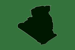 Algeria map with single border using dark green color on light background vector