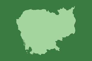 Cambodia map with single land area using green color on dark background vector
