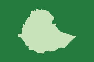 Ethiopia map with single land area using green color on dark background vector