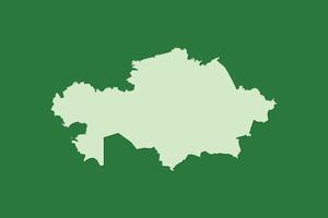 Kazakhstan map with single land area using green color on dark background vector