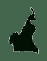 Cameroon map with single border using dark green color on light background vector