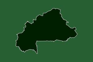 Burkina Faso map with single border using dark green color on light background vector