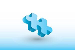A piece of jigsaw puzzle in blue color on white background to show strategy vector