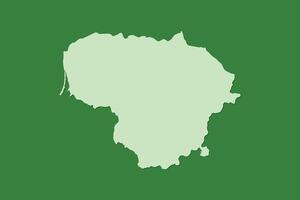 Lithuania map with single land area using green color on dark background vector