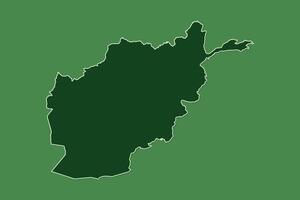 Afghanistan map with single border using dark green color on light background vector
