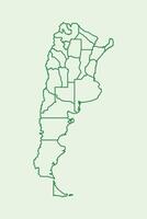Argentina map with border lines of provinces using dark green color on light background vector