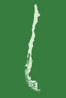Chile map with single land area using green color on dark background vector