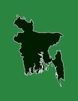 Bangladesh map with single border using dark green color on light background vector
