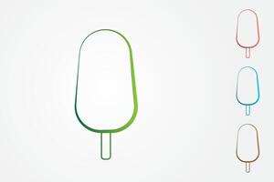 A set of ice creams with colorful lines on white background for icons and logos for business vector