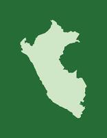 Peru map with single land area using green color on dark background vector