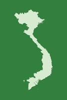 Vietnam map with single land area using green color on dark background vector