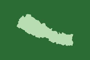 Nepal map with single land area using green color on dark background vector