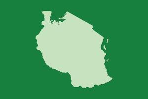 Tanzania map with single land area using green color on dark background vector
