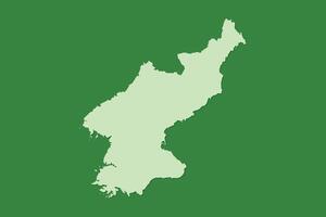 North Korea map with single land area using green color on dark background vector