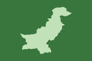 Pakistan map with single land area using green color on dark background vector