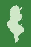 Tunisia map with single land area using green color on dark background vector